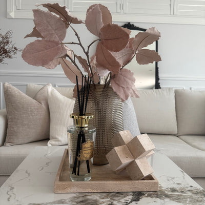 Travertine Stone square tray 30x30cm - Luscious Homewares
