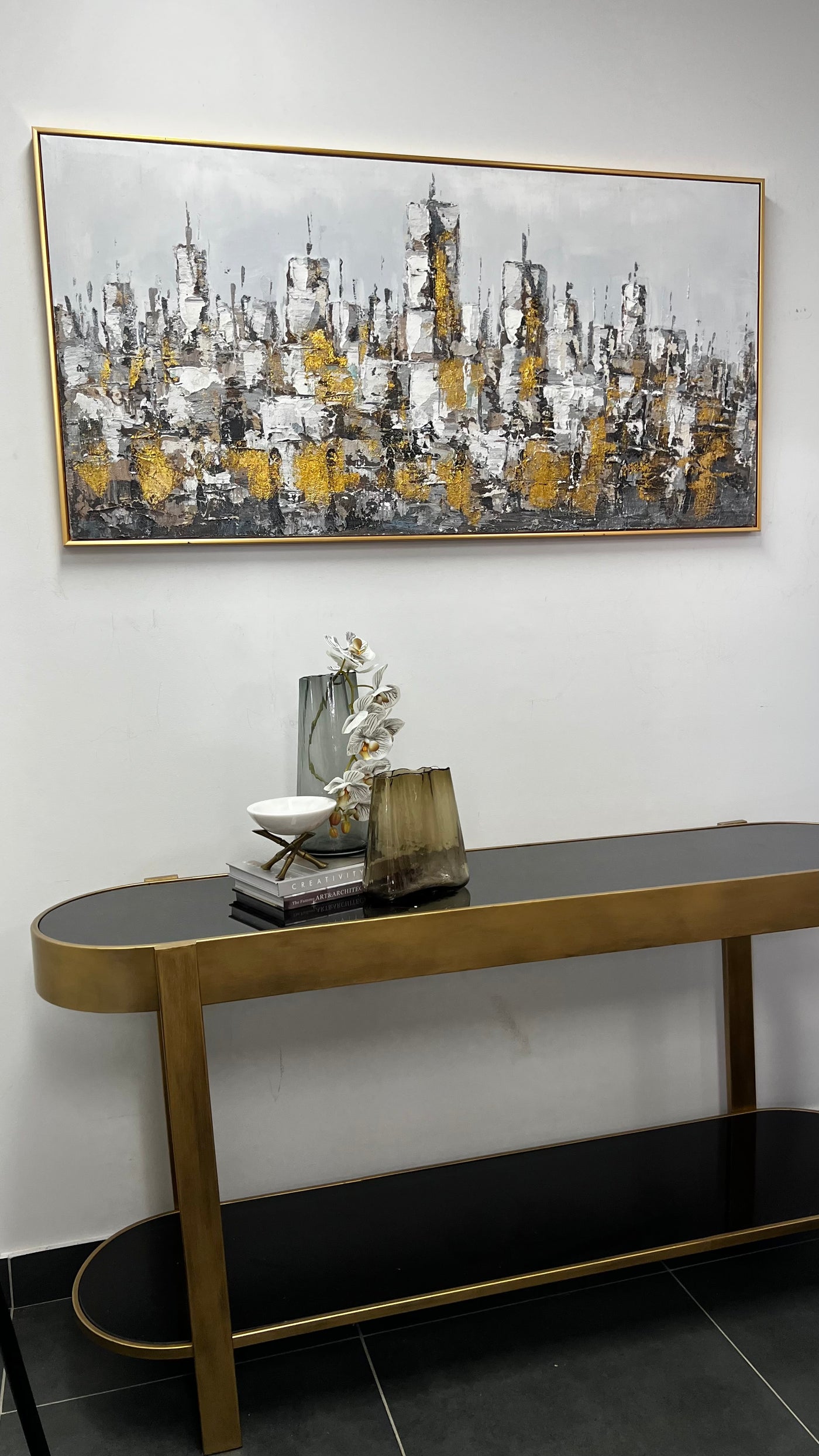 Metropolis wall art gold frame - Luscious Homewares