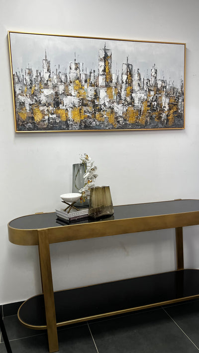 Metropolis wall art gold frame - Luscious Homewares