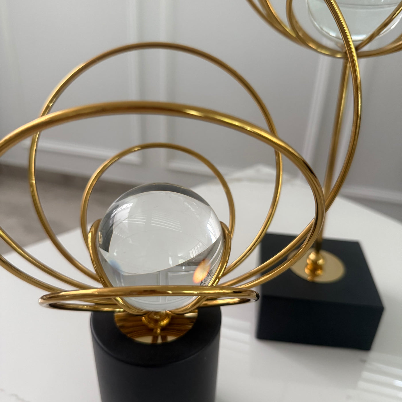 Universal gold crystal decorative stand set of 2 - Luscious Homewares