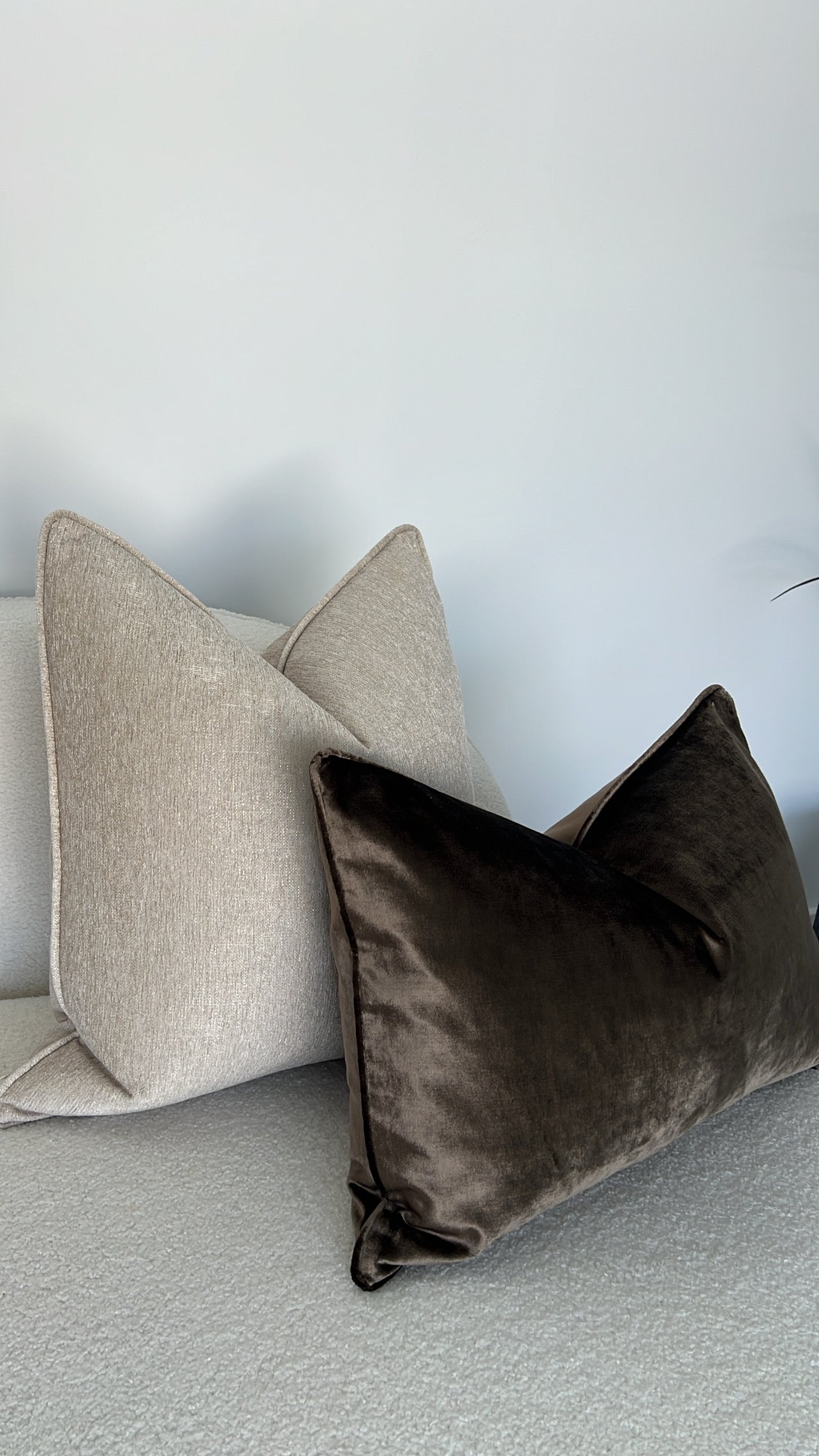 De-luxe mocha velvet cushion - Luscious Homewares