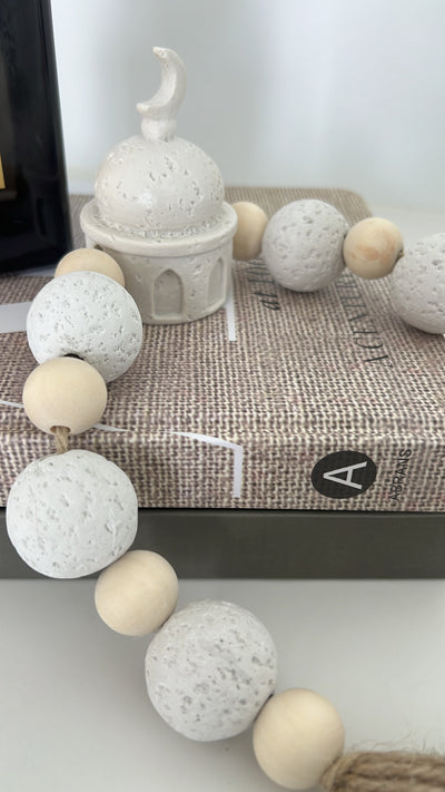 Stone moroccan bead chain tassels - Luscious Homewares