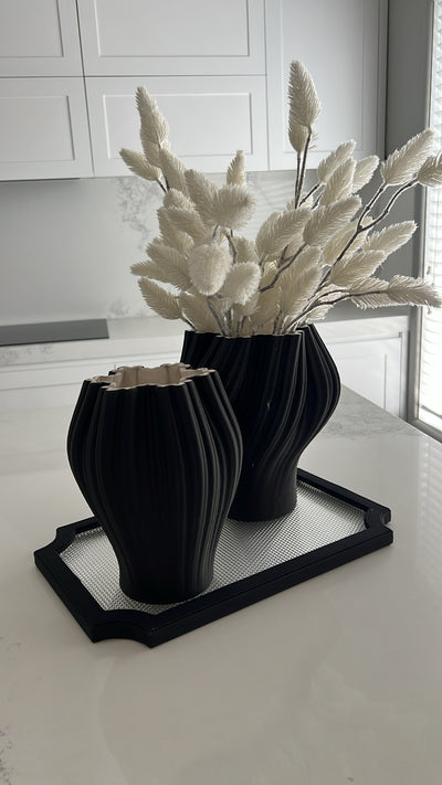 Black decorative / serving tray - Luscious Homewares