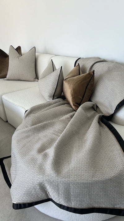 Zell black luxury throw 140x220cm - Luscious Homewares