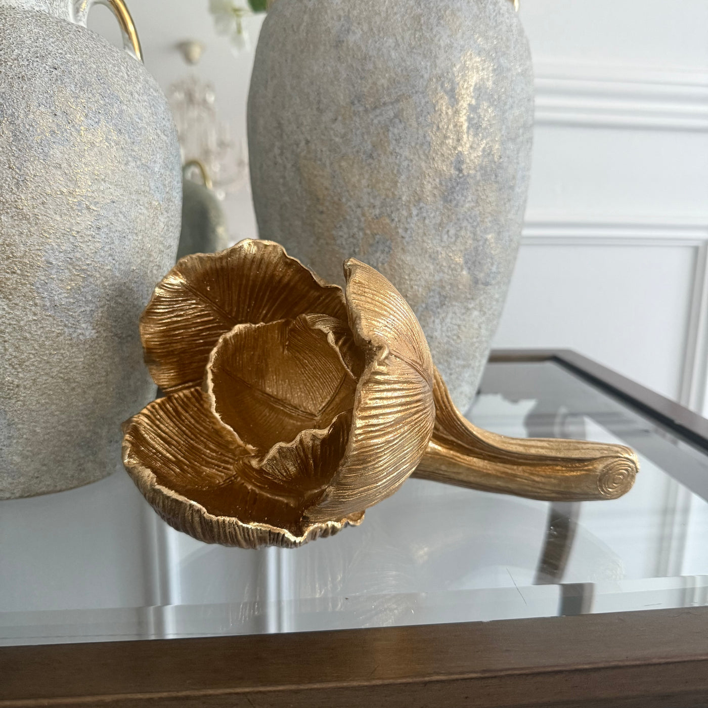 Magnolia bloom gold figurine flower - Luscious Homewares