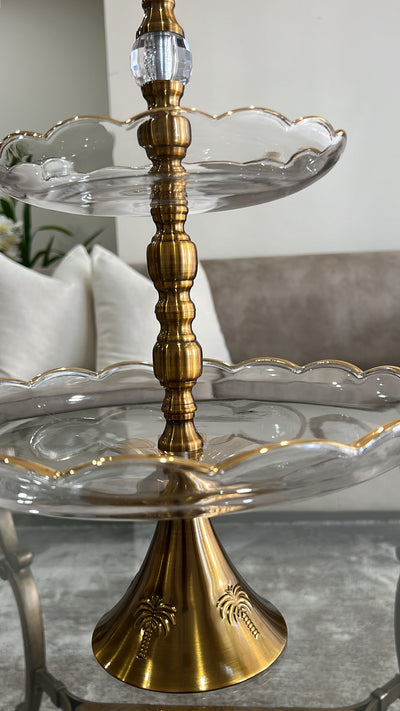 Alamir palm stand 2 tier tray - Luscious Homewares