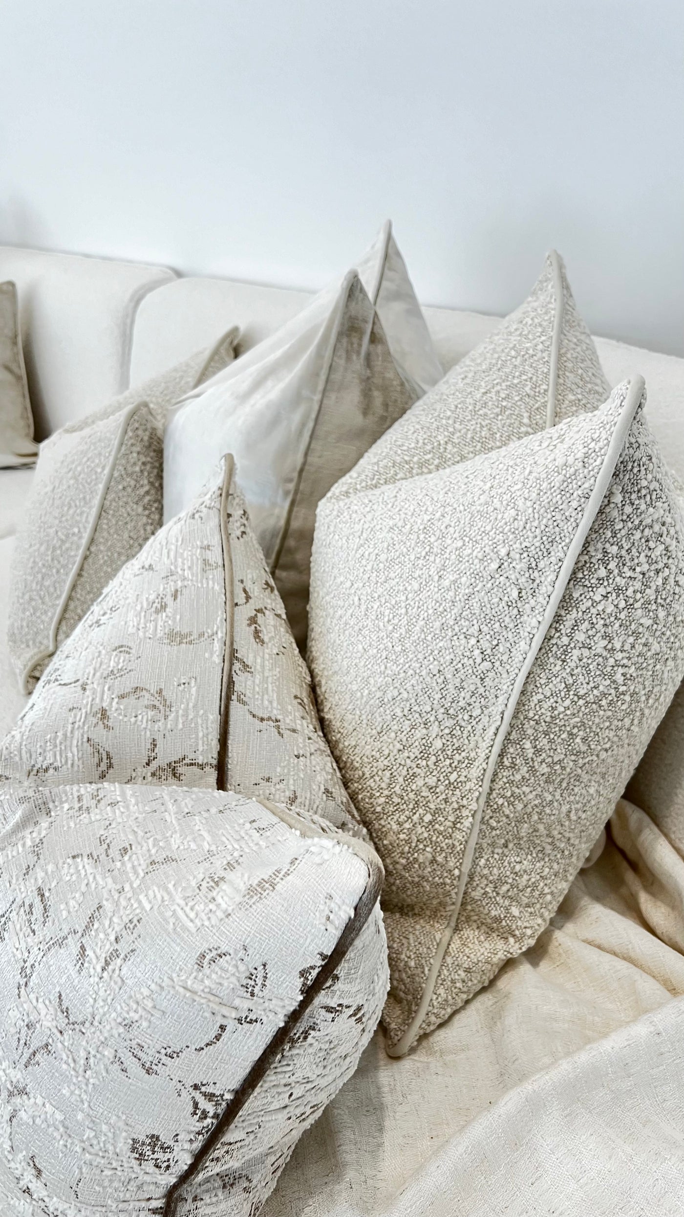 Boucle neutral cushion - Luscious Homewares