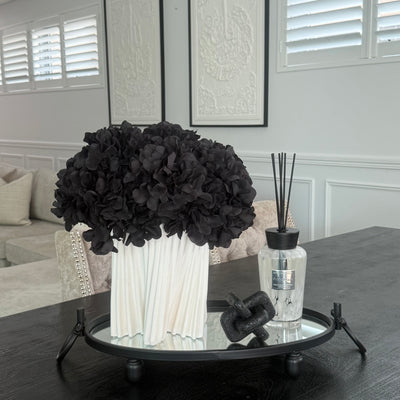 Black Hydrangeas + 3d print white vase