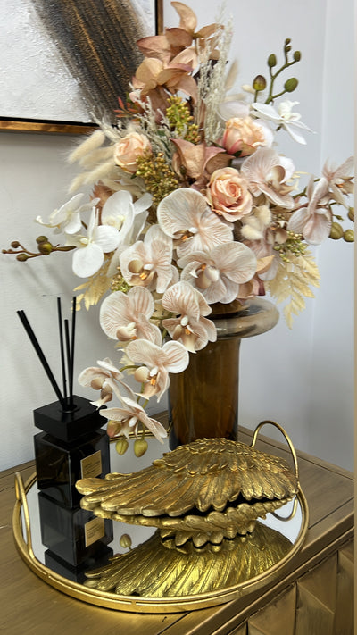 Gold round mirror tray - Luscious Homewares