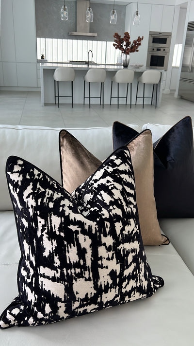 Royal luxe black / bronze piping cushion - Luscious Homewares