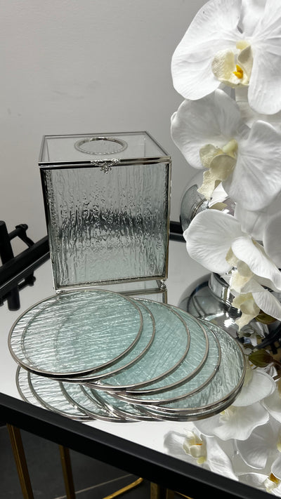 Waterfall square silver tissue box - Luscious Homewares