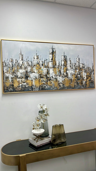 Metropolis wall art gold frame - Luscious Homewares