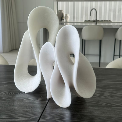 Wave white sculpture - Luscious Homewares
