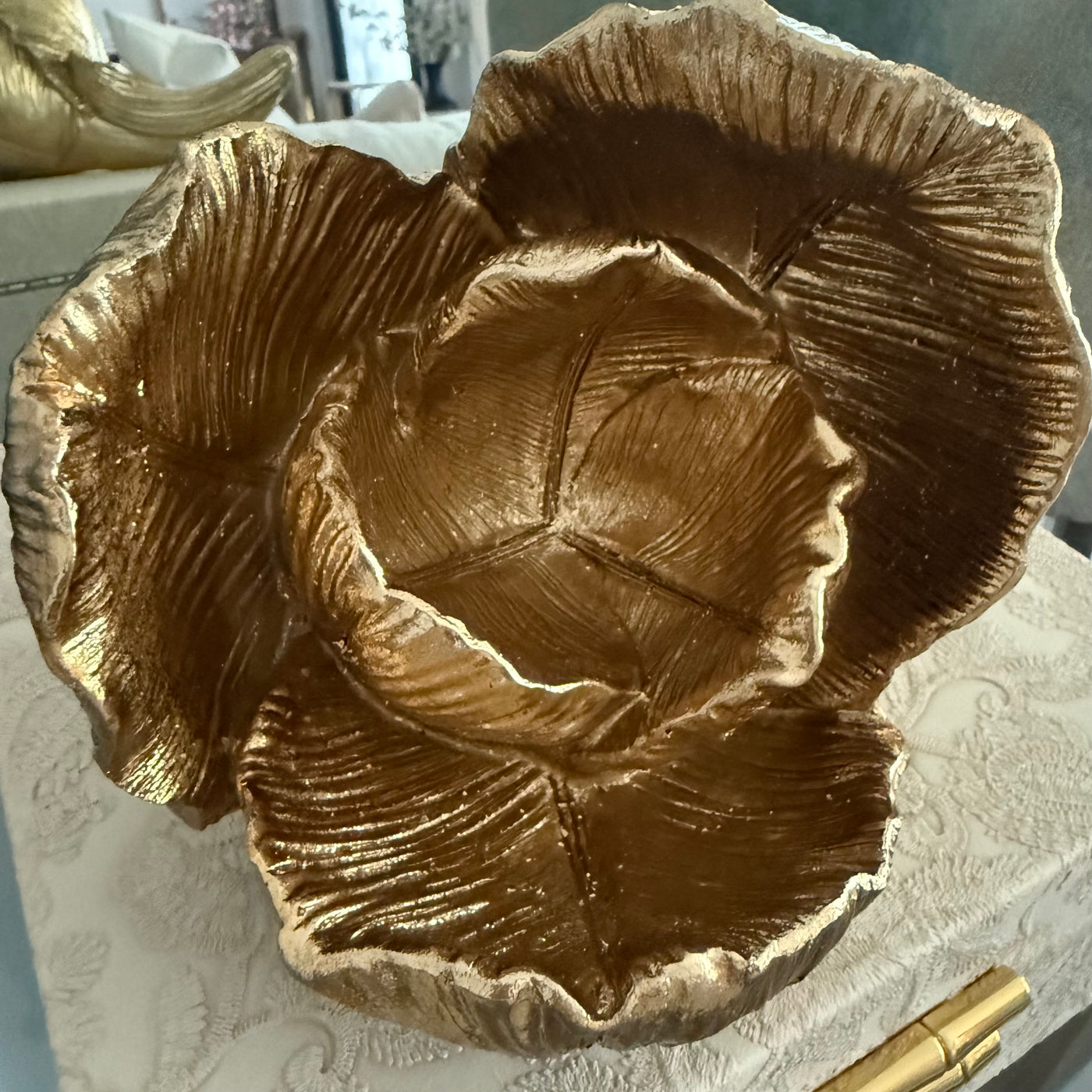 Magnolia bloom gold figurine flower - Luscious Homewares