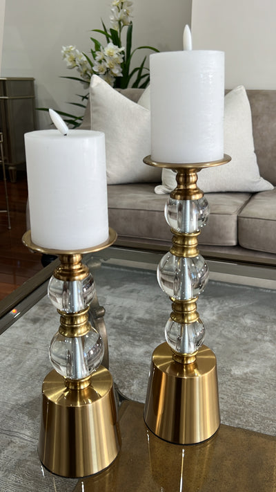 Bell gold candle holders - Luscious Homewares