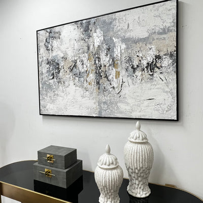 Verre textured Canvase wall art black frame
