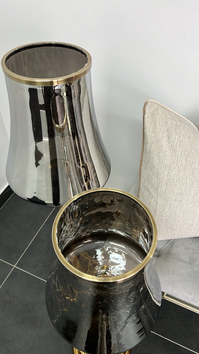 Adonis brass floor vase / hurricane - Luscious Homewares
