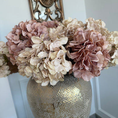 Blush Hydrangea soft touch artificial stem - Luscious Homewares