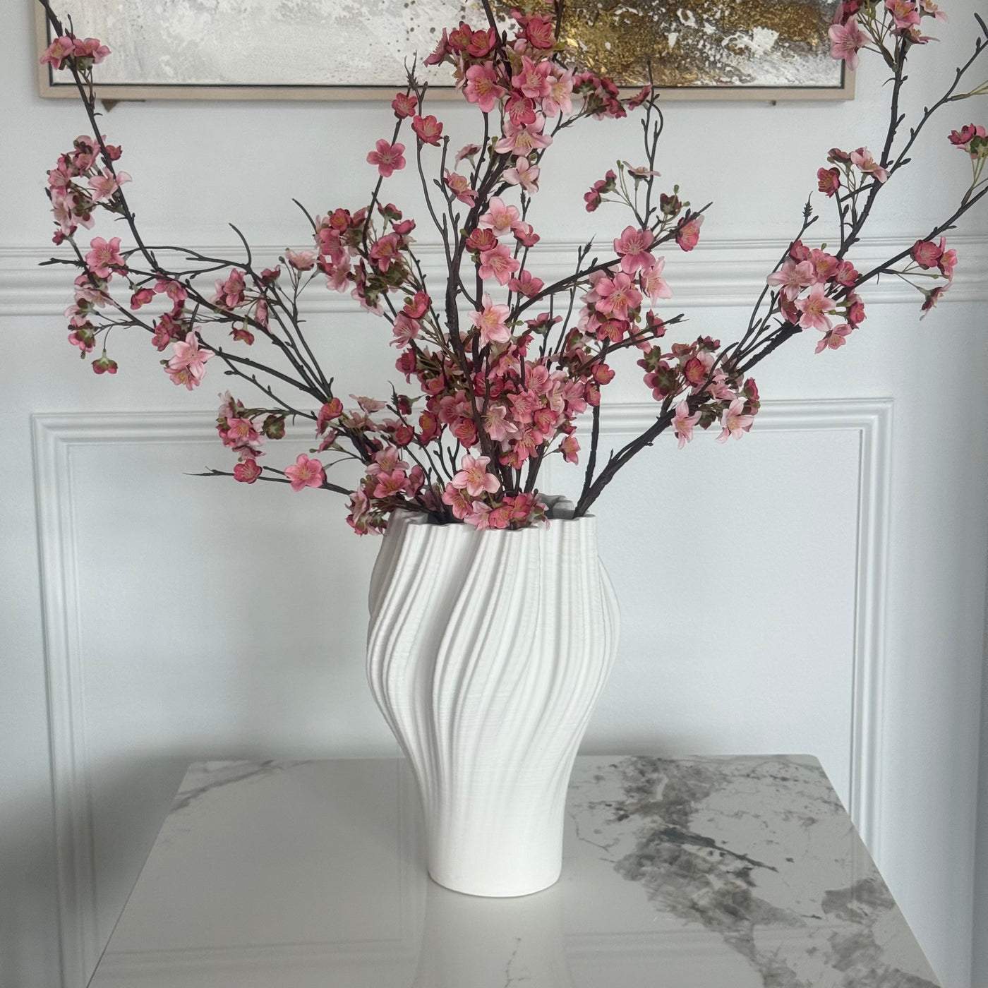 Swirl effect 3d ceramic vase