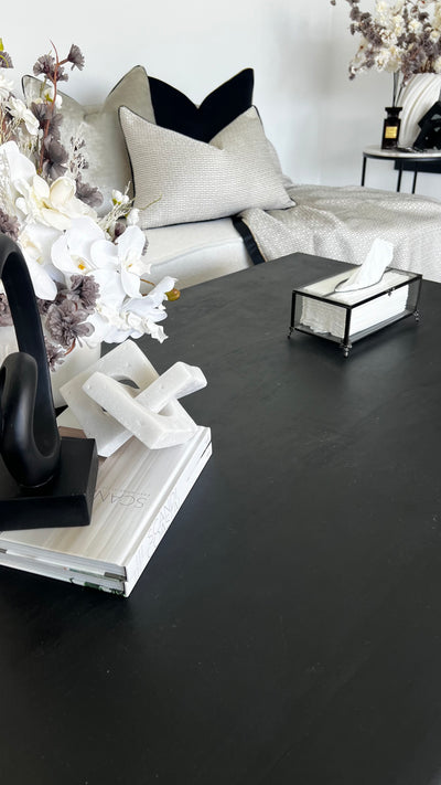 Valentina black tissue box - Luscious Homewares