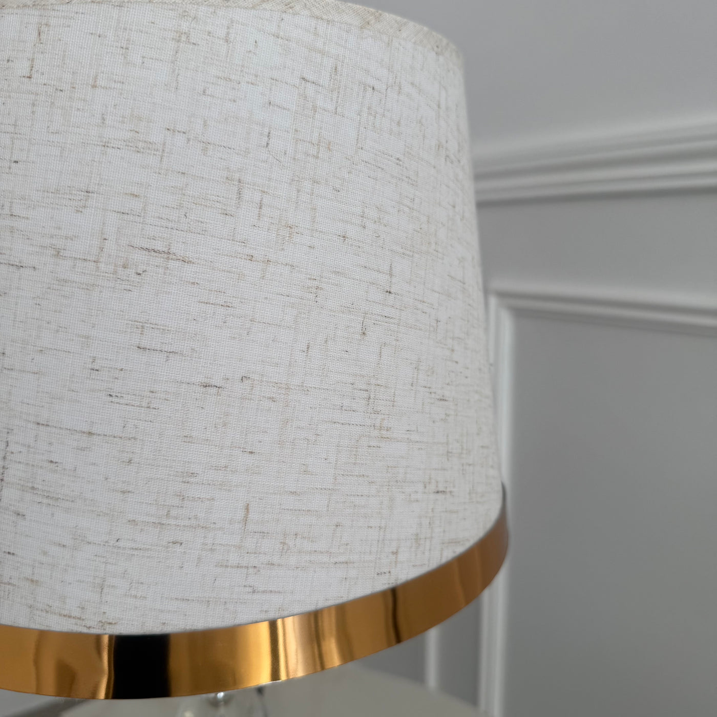 Mila Crystal gold table Lamp linen shade - Luscious Homewares