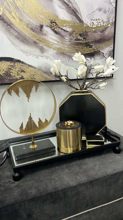 Liberty black tray rectangle small - Luscious Homewares