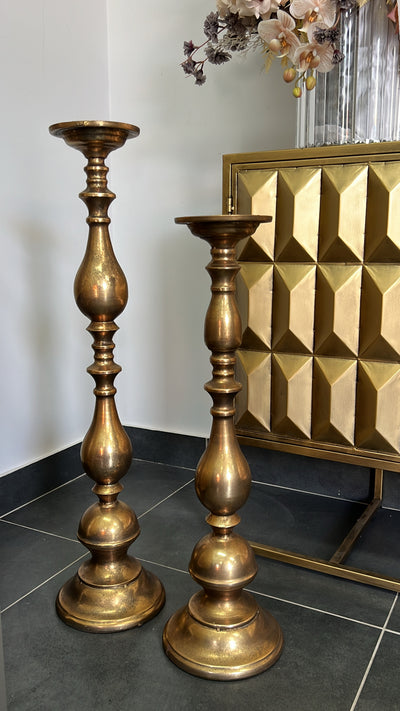 Rustic gold Floor candle holder - Luscious Homewares