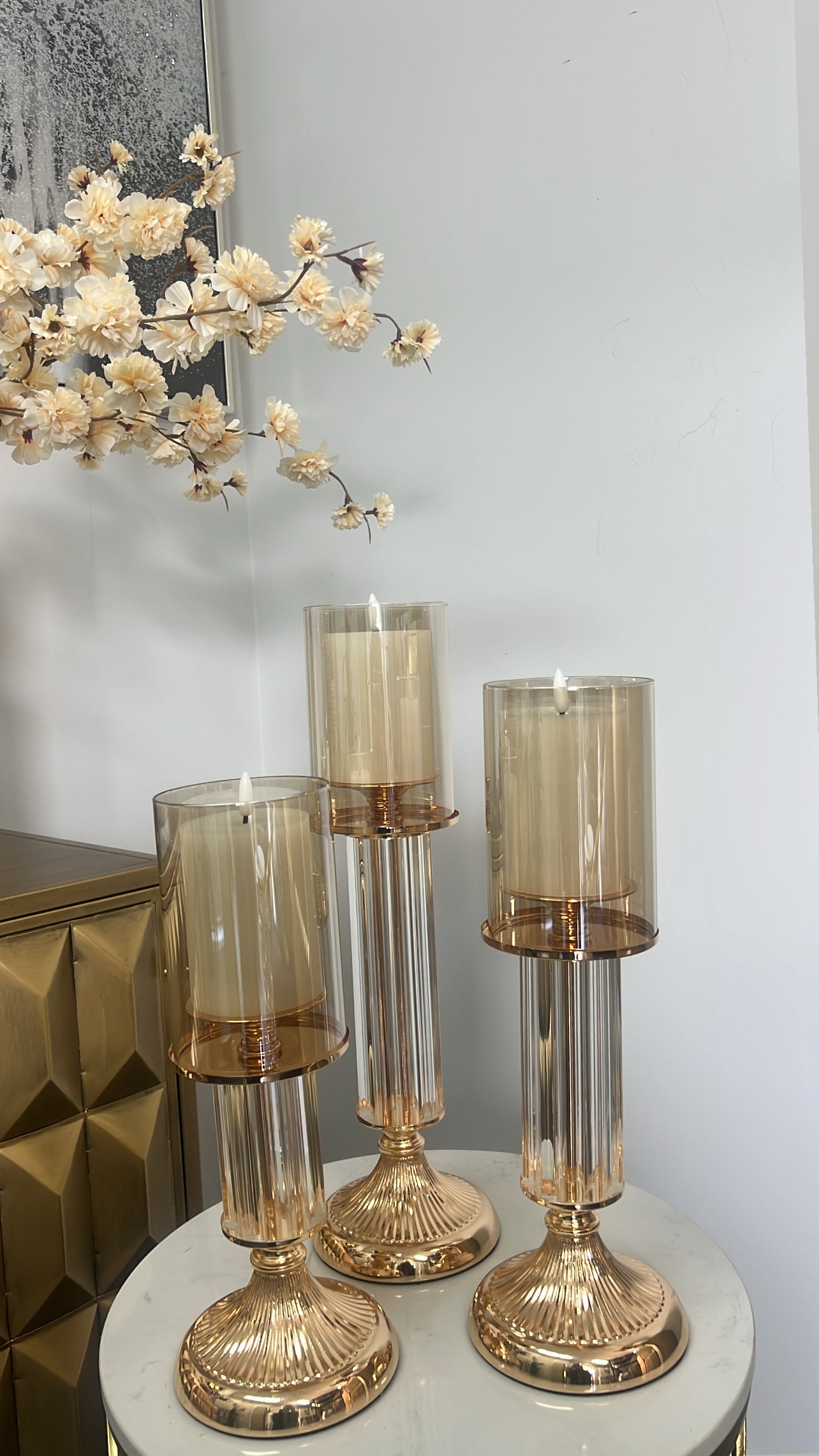 Lumora Gold candle holder - Luscious Homewares