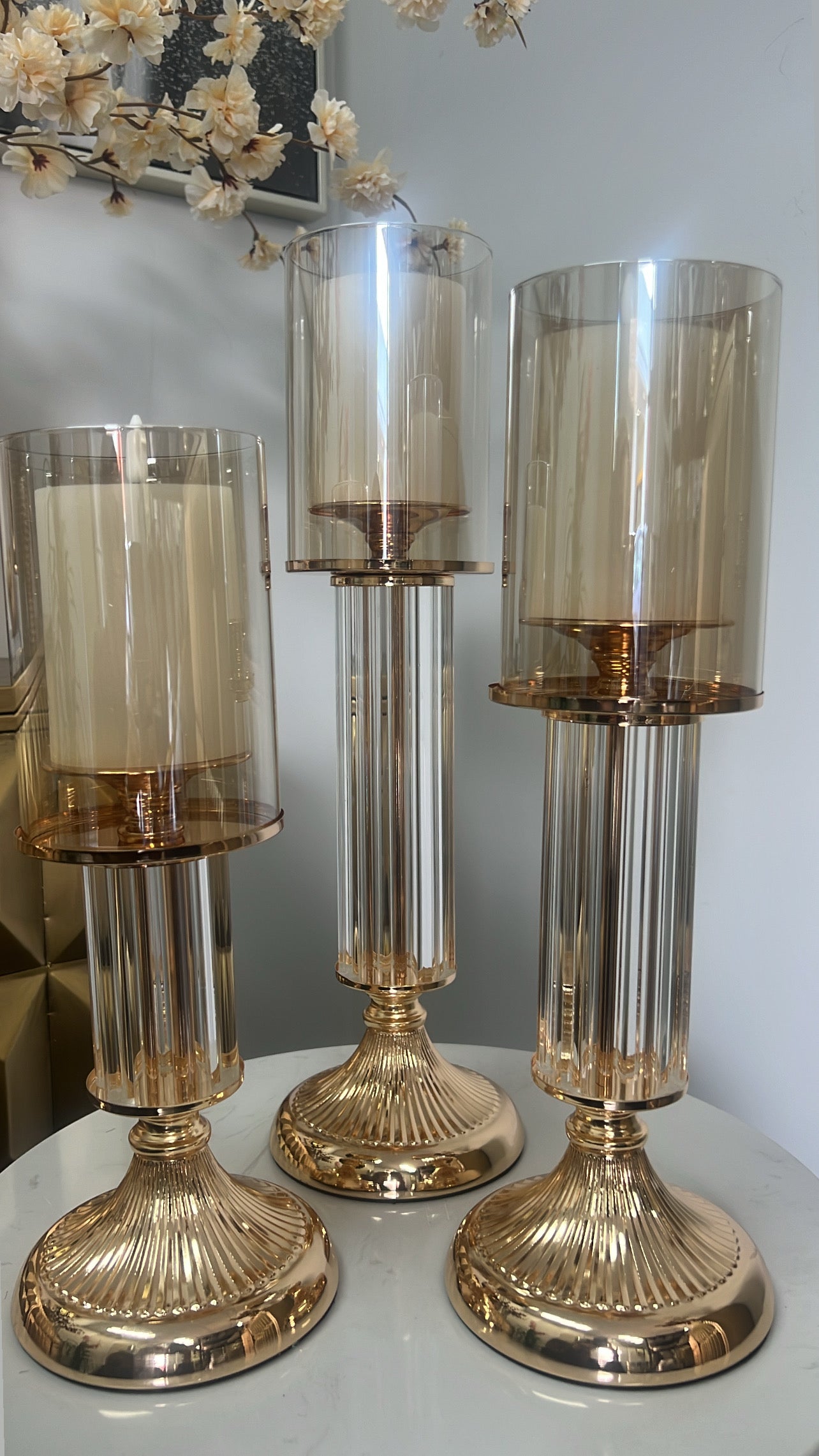 Lumora Gold candle holder - Luscious Homewares