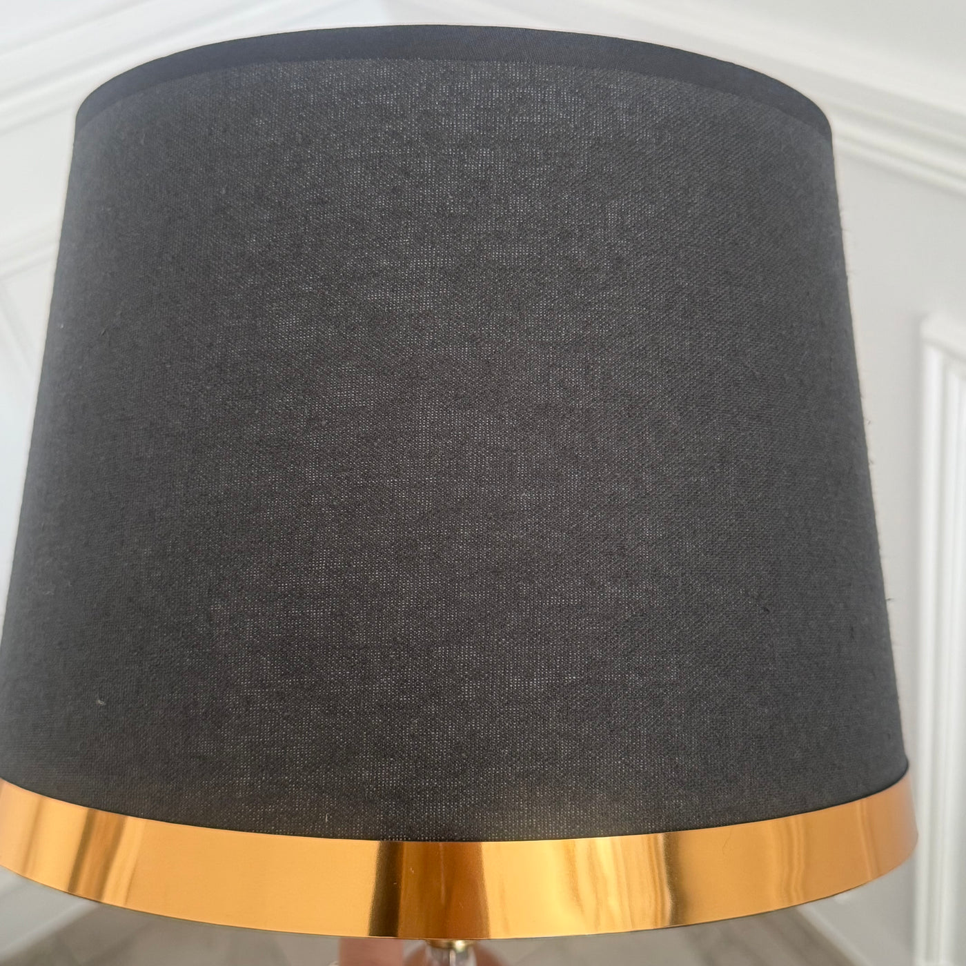 Mila Crystal gold table Lamp black shade - Luscious Homewares