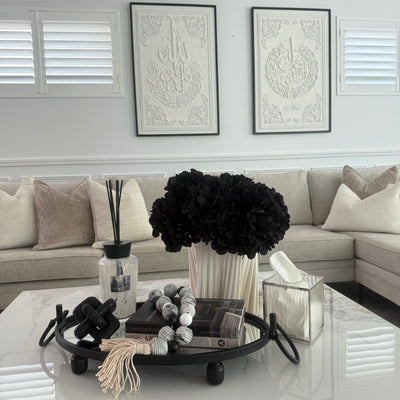 Black Hydrangeas + 3d print white vase