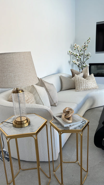 De-luxe latte velvet cushion - Luscious Homewares