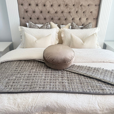 Dante taupe throw 140x220cm - Luscious Homewares