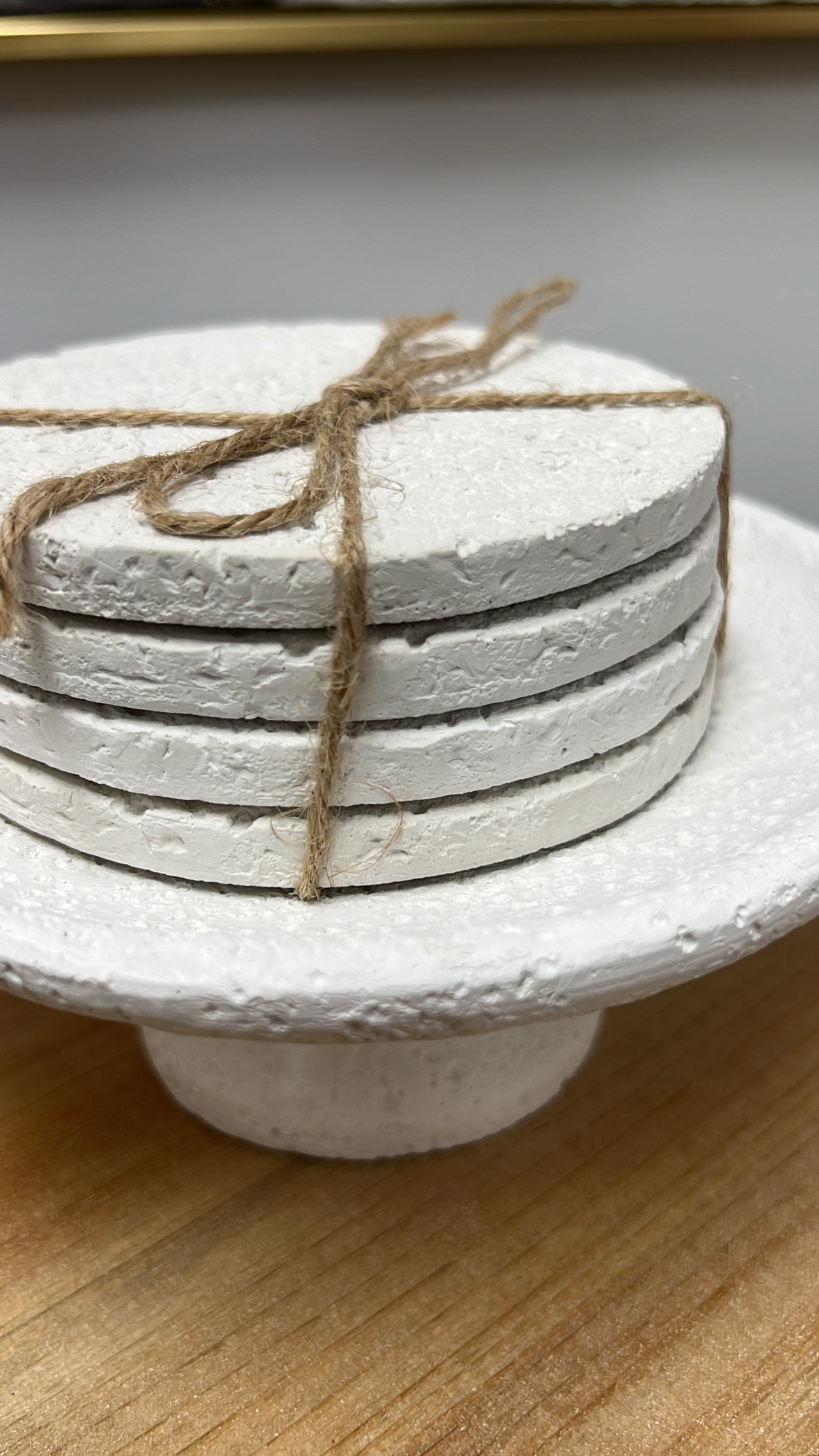 Stone coasters with stand / 5 piece set - Luscious Homewares