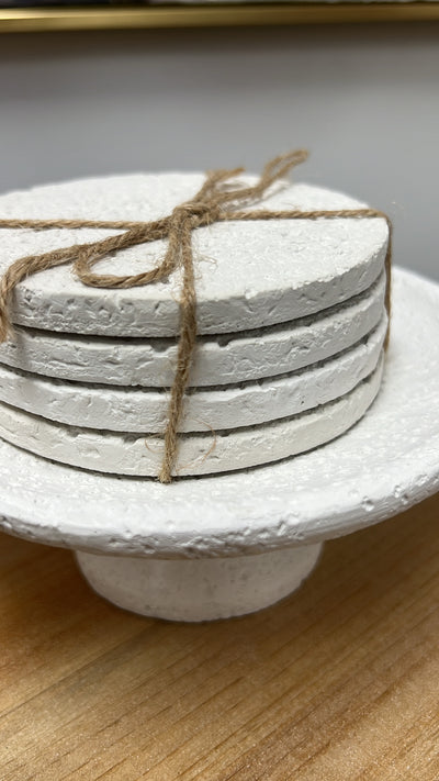 Stone coasters with stand / 5 piece set - Luscious Homewares