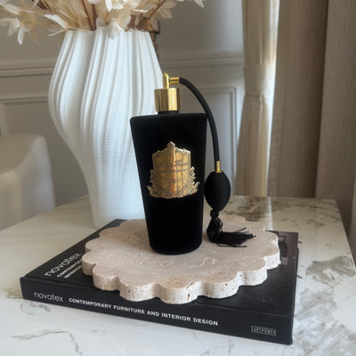 ScallopTravertine Stone round tray