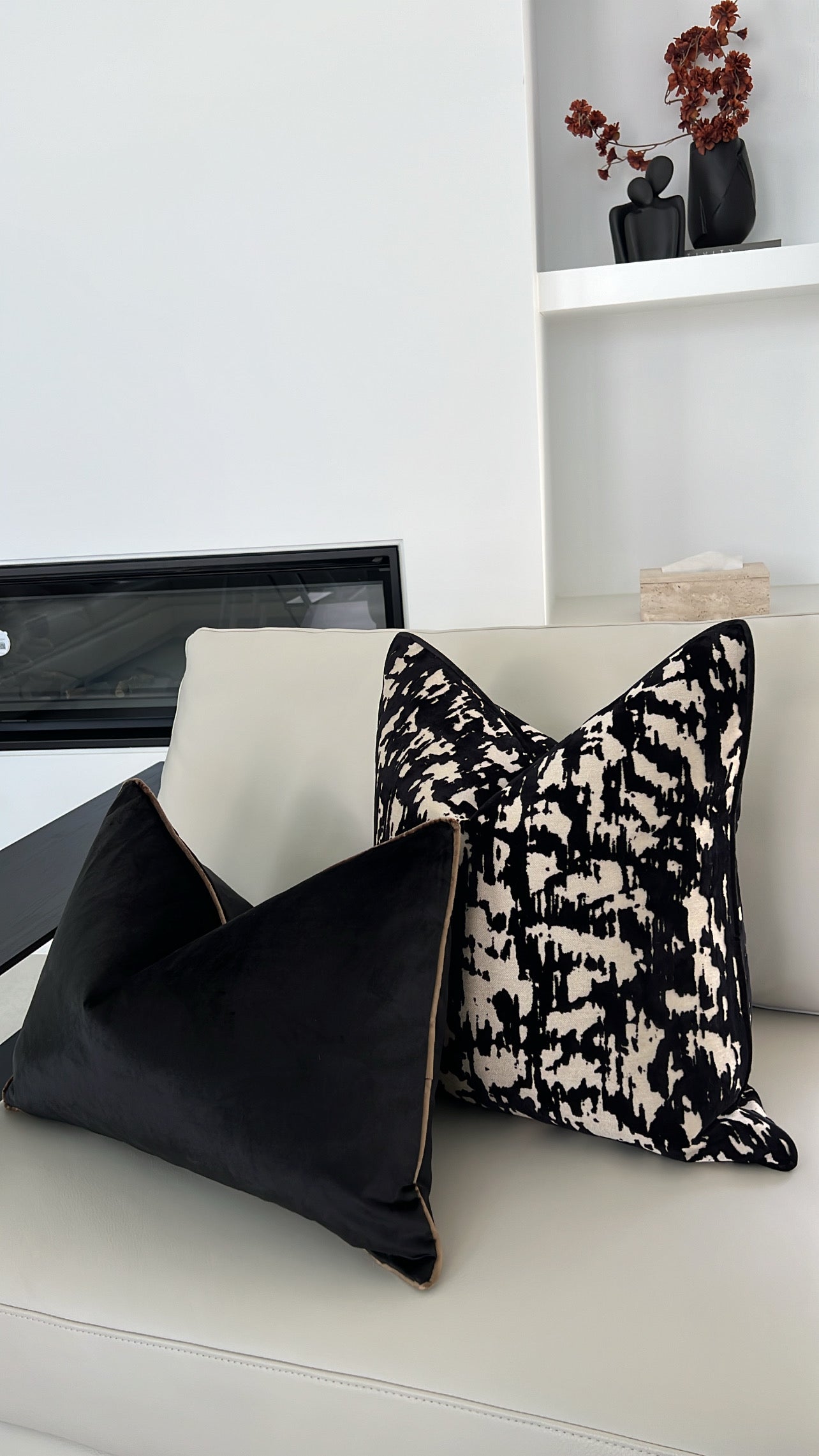 Royal luxe black / bronze piping cushion - Luscious Homewares