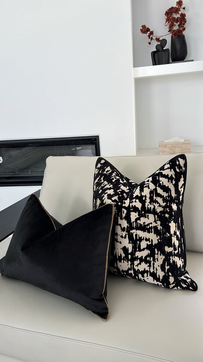 Royal luxe black / bronze piping cushion - Luscious Homewares