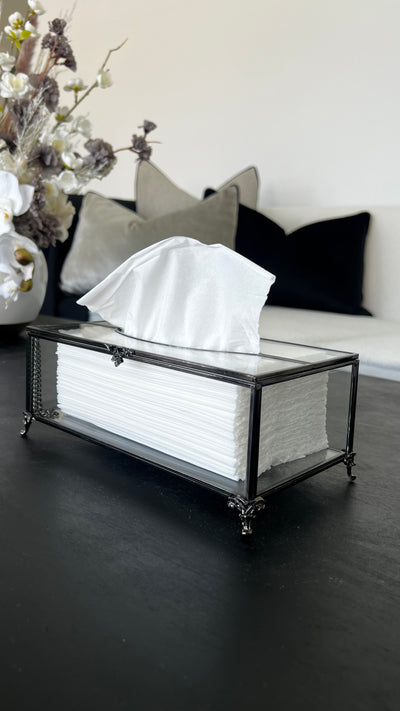 Valentina black tissue box - Luscious Homewares