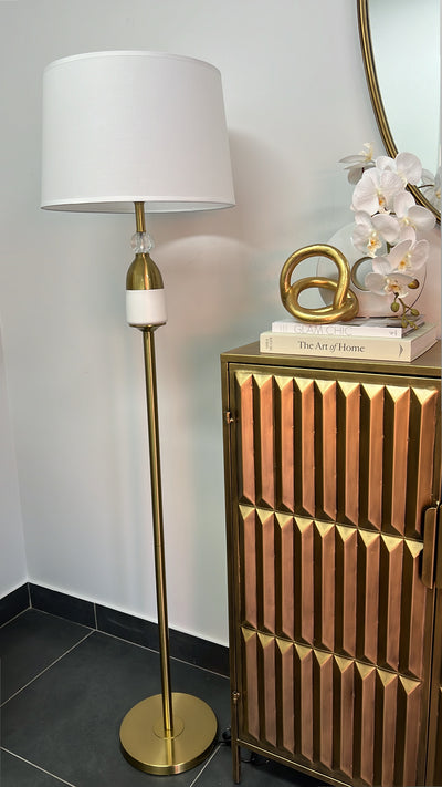 White and gold  Floor lamp - Luscious Homewares