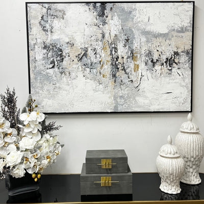 Verre textured Canvase wall art black frame