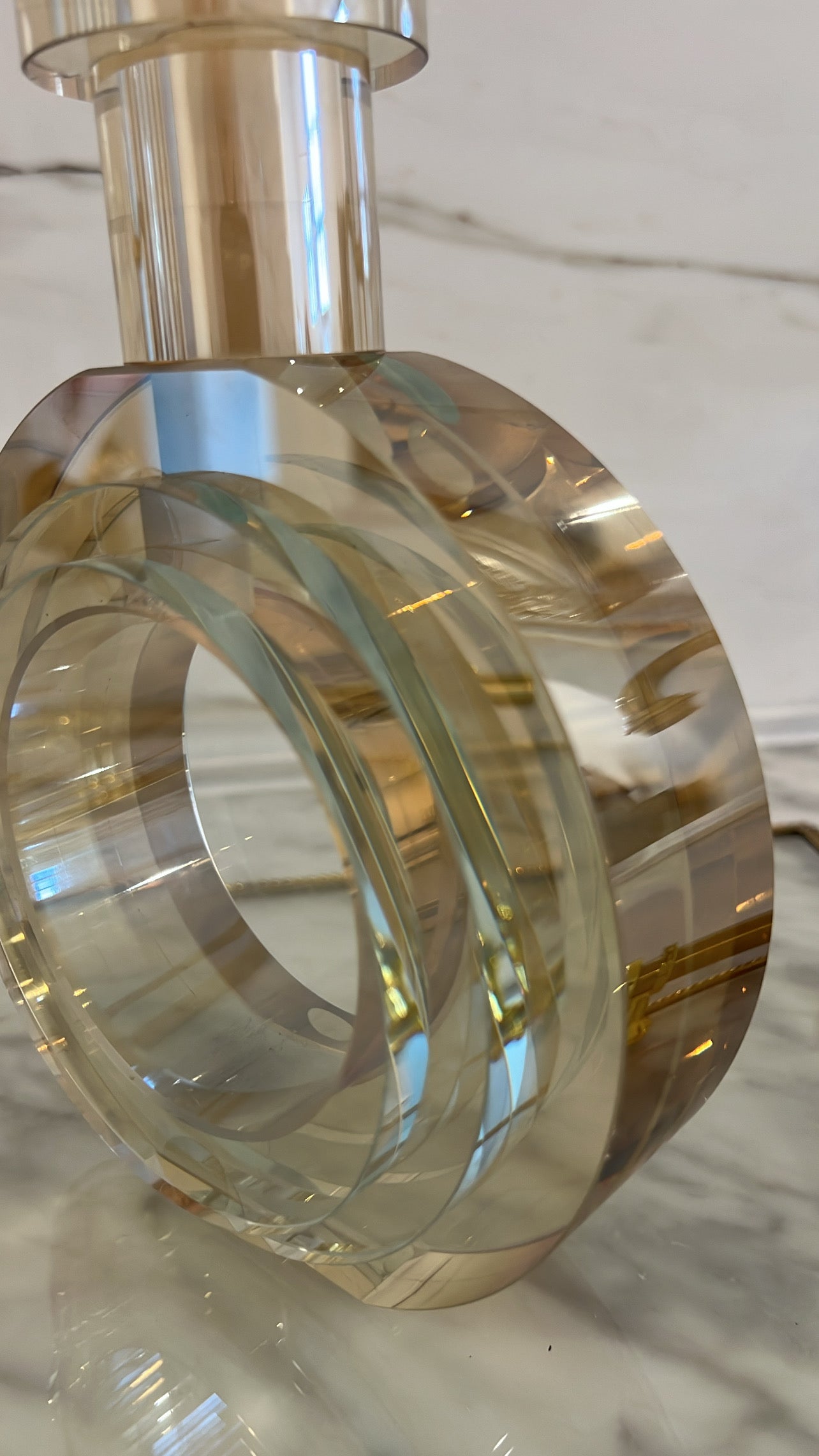 Amber crystal glass vase - Luscious Homewares
