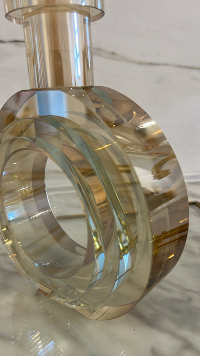 Amber crystal glass vase - Luscious Homewares