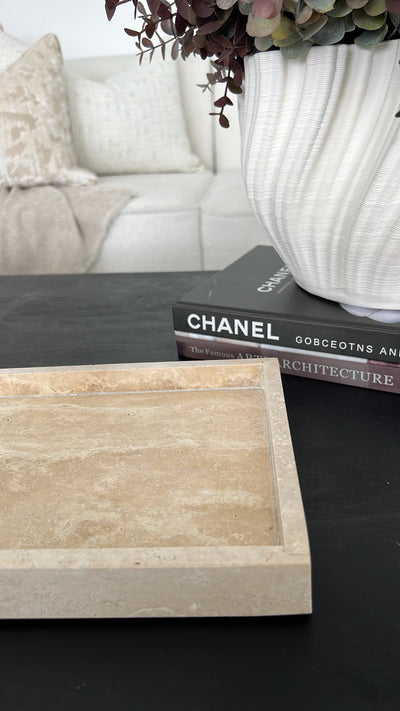 Travertine Stone rectangle tray - Luscious Homewares