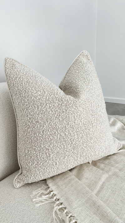 Boucle neutral cushion - Luscious Homewares