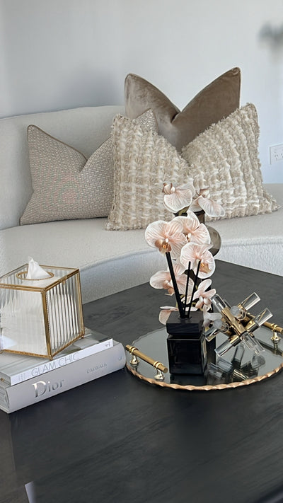 Glass rimmed round tray - Luscious Homewares