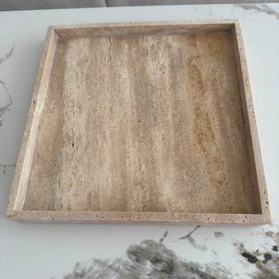 Travertine Stone square tray 30x30cm - Luscious Homewares