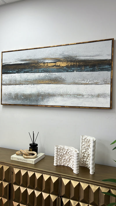 Tide gold bronze frame wall art - Luscious Homewares