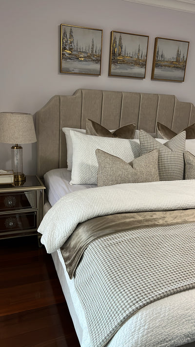 Laurent nude throw 140x220cm - Luscious Homewares