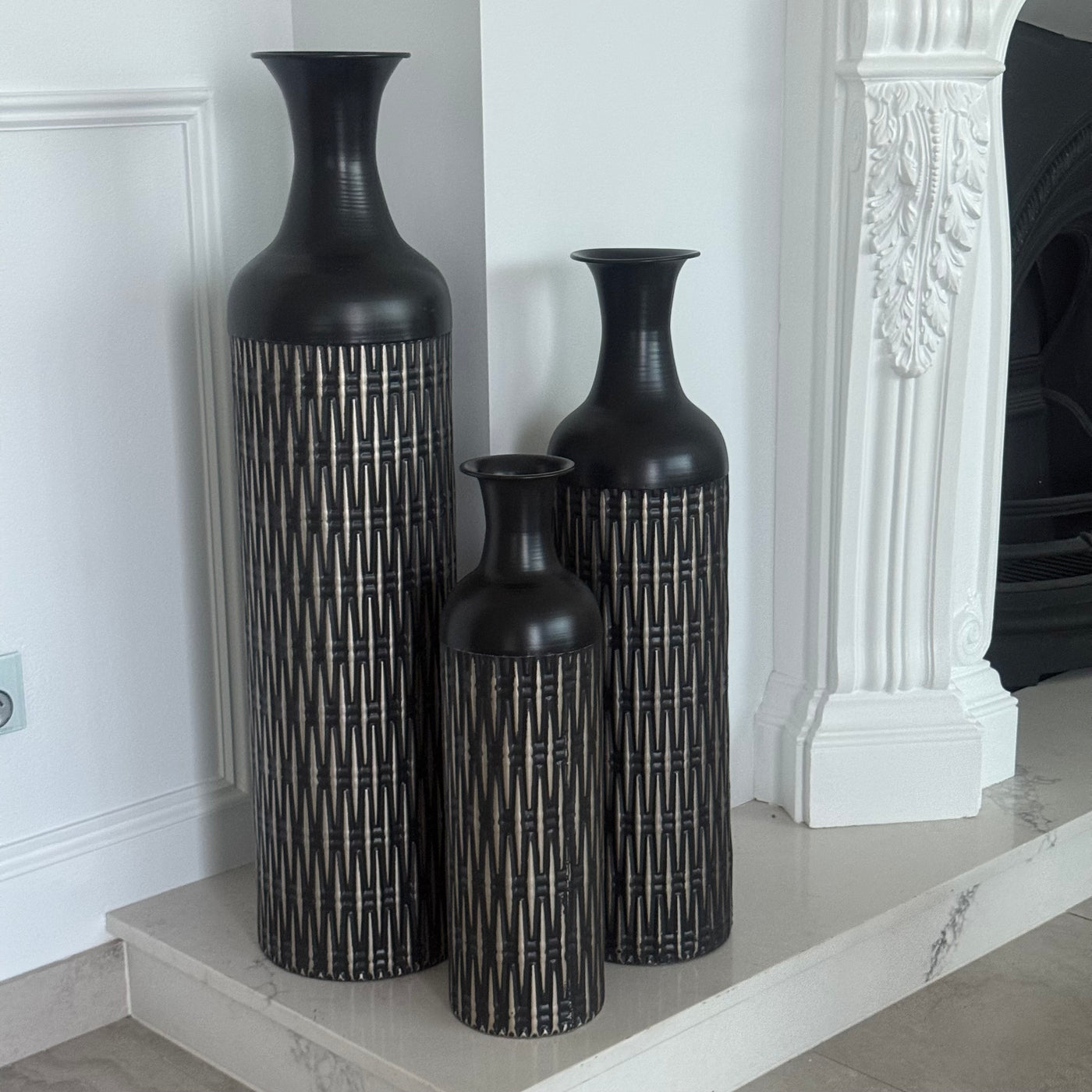 Black large Floor vase - Luscious Homewares